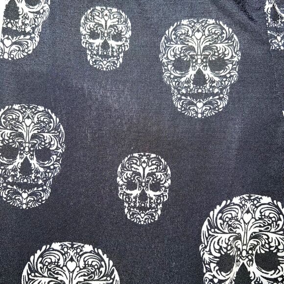 H&M Divided Womens Leggings Skull Print Skinny Stretch Black White Size 6 - Picture 3 of 8